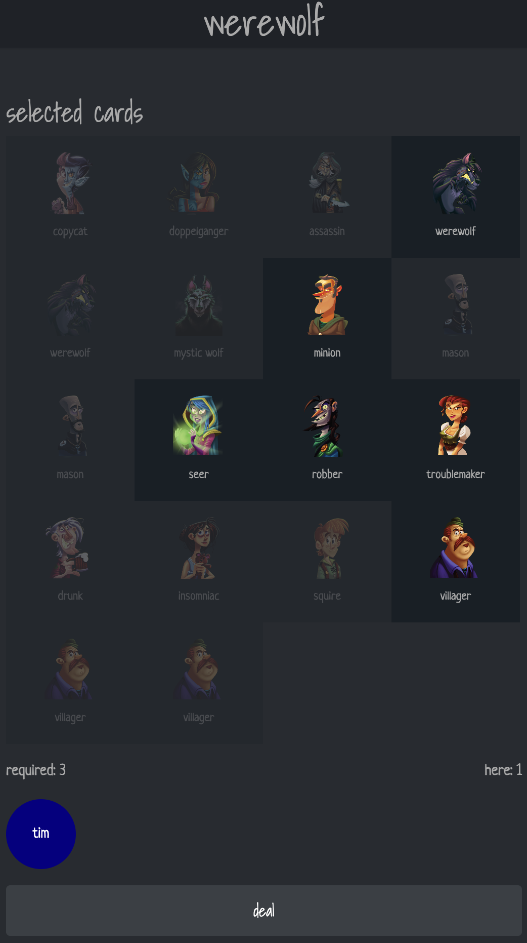 Werewolf Web App